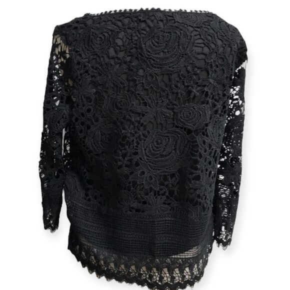 VERTIGO PARIS Boatneck Lace Top L Black VT34822 - Picture 4 of 6